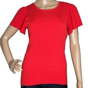 Alex Marie red flutter sleeve top Small